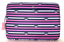 New Kate Spade Jae Lip Print Nylon Laptop case fit to 16" Pink Multi