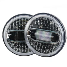 Eagle Lights Sunburst Jeep Wrangler LED Headlights with Amber Turn Signals