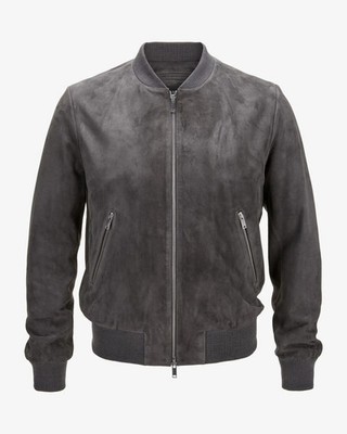 Gray Leather Jacket Men Pure Suede Flight/Bomber Size Custom Handmade Coat