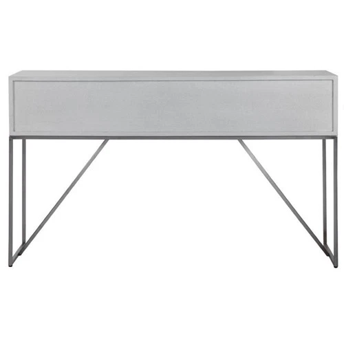 Uttermost Abaya MDF and Stainless Steel Console Table in Soft White - Picture 5 of 9