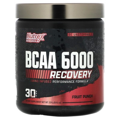 2 X Nutrex Research, BCAA 6000, Recovery, Fruit Punch, 8.15 oz (231 g)