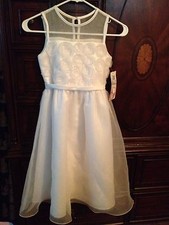 US Angels First Communion Flower Girl White Dress Size 8