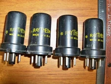 4 Strong Raytheon Black Metal CK-1024 Rectifier Tubes