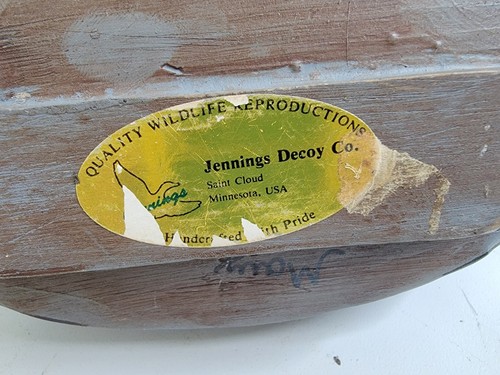 Jennings Decoy Mallard Duck Painted Resin Green Head 9" Long Vintage - Picture 13 of 15