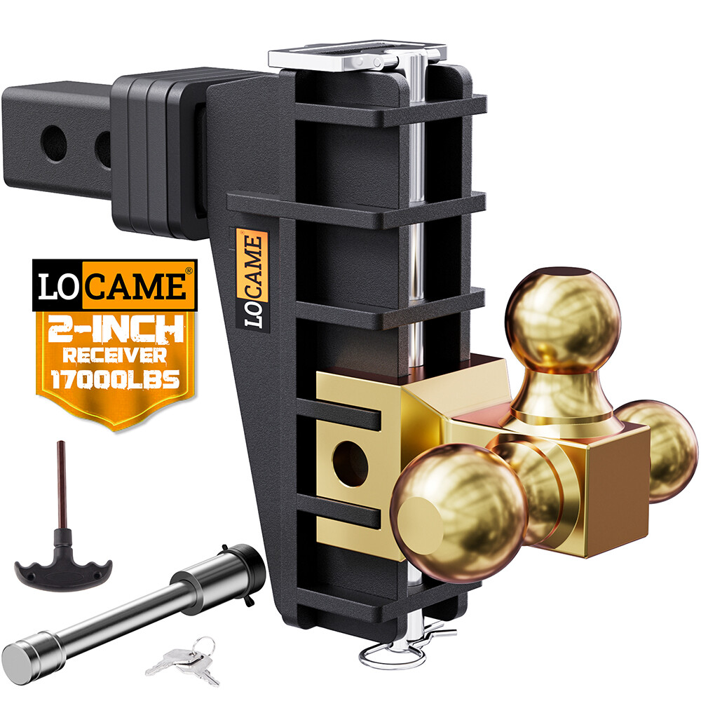 Trailer Hitch Fits 2 Inch Receiver, 6 Inch Adjustable Drop Hitch, Tril-Ball Tow