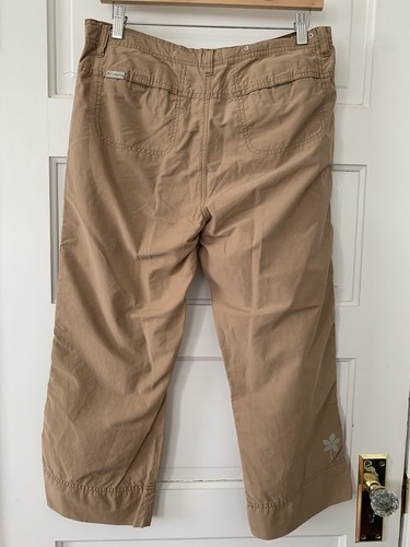 Columbia Cropped Pant S Brown Quick Dry Flower Hiking Camping Outdoor Athleisure - Picture 2 of 14