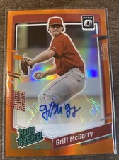 Griff McGarry 2023 Panini Donruss Optic Rated Prospect Orange Prizm Auto /85