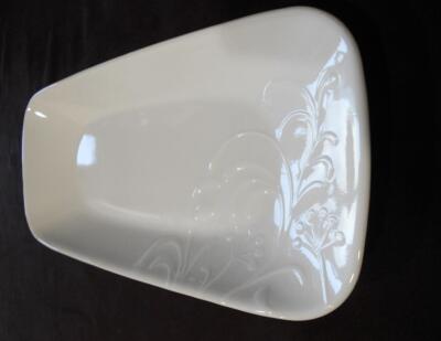   HTF Corelle CHERISH 10x5 APPETIZER TRAY Embossed Serving Platter Oblong Plate