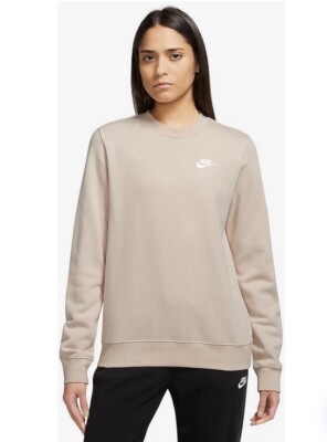 nike club crew sweatshirt beige