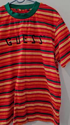 Men's GUESS x JBalvin Vibras Collection Striped Colorful Ringer T