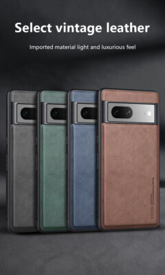 X-Level Vintage PU Leather Slim Shockproof Case Cover fr Google Pixel 6/7/ 8 Pro