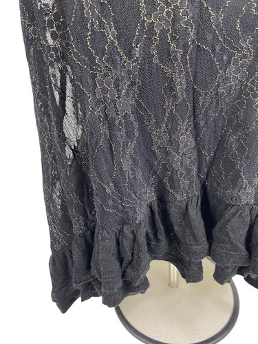 Candies Y2K Tank Top Black Mesh Sheer Floral Lace Fairy Grunge Whimsigoth Vamp L - Picture 3 of 13
