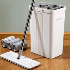 JOYMOOP Mop and Bucket with Wringer Set, Flat Floor Mop and Bucket, Mop for F...