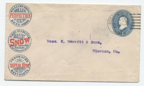 1889 Boston MA osłona reklamy na mąkę z 3 markowymi znakami towarowymi [y4334] - Zdjęcie 1 z 3