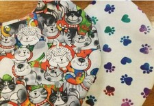 Reversible Adult grey and white cats with paws and hearts mask