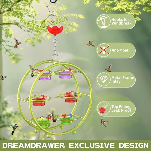 Stainless Steel Hummingbird Feeder with Leak Proof Design - Delightful Gift Idea - Picture 5 of 11