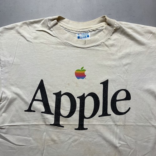 Vintage Apple Rainbow Logo White Tech 