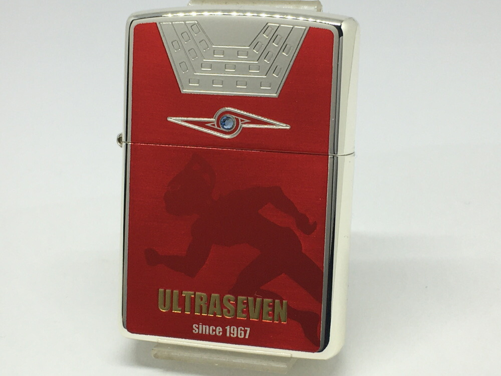 Zippo Lighter Ultraman Ultra Seven Red Silver Eye Slugger