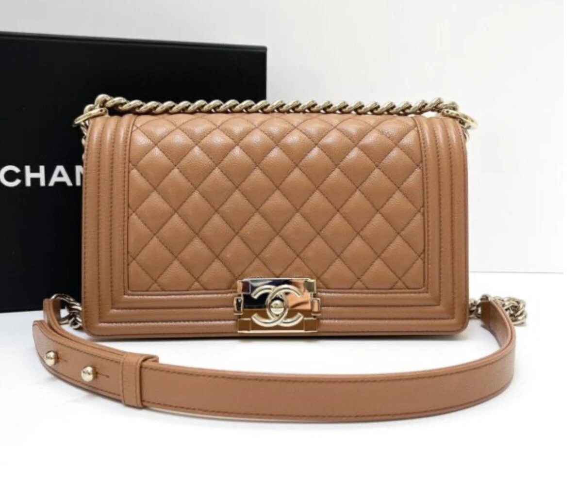 Chanel Copper Iridescent Quilted Caviar Leather Classic Jumbo Double Flap  Bag - Yoogi's Closet