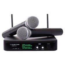 Sound Town Professional Dual-Channel UHF Wireless Microphone System LED SWM10-U2