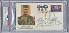 MELVIN E. BIDDLE MEDAL OF HONOR ARMY WWII SIGNED POSTAL COVER PSA/DNA FDC MOH