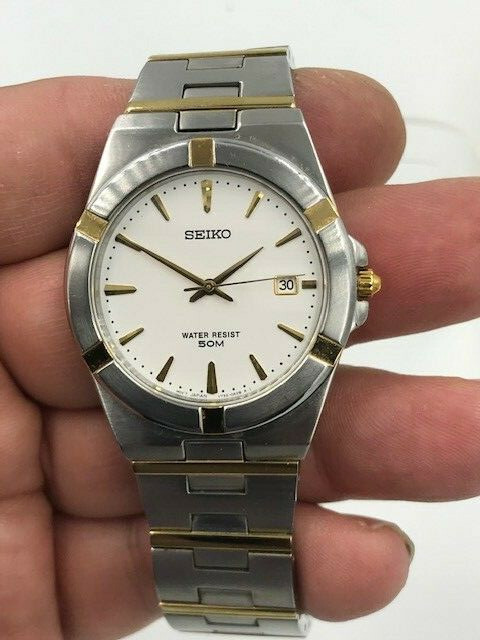 seiko 2 tone mens watch