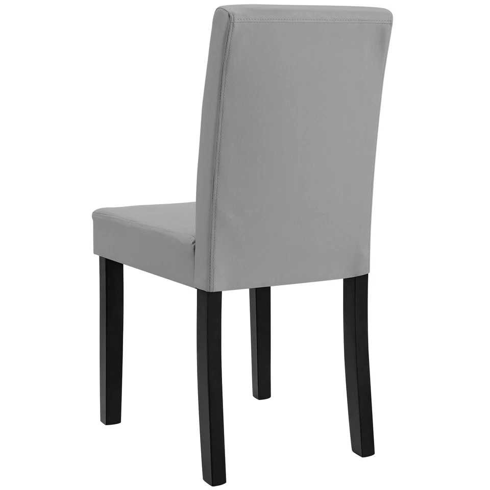 [en.casa]® Set de 2 sillas de comedor gris claro tapizadas piel sintética - Imagen 4 de 4