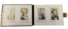 Viktorianisches Carte de Visite Fotoalbum mit 100 Fotos 1860er - 1880er