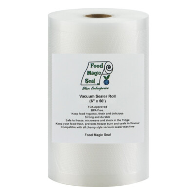 6''x50' Rolls Food Magic Seal for Vacuum Sealer Food Storage Bags!