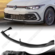 For 21-24 Volkswagen Golf GTI MK8 Carbon Look Front Bumper Lip Body Kit Spoiler
