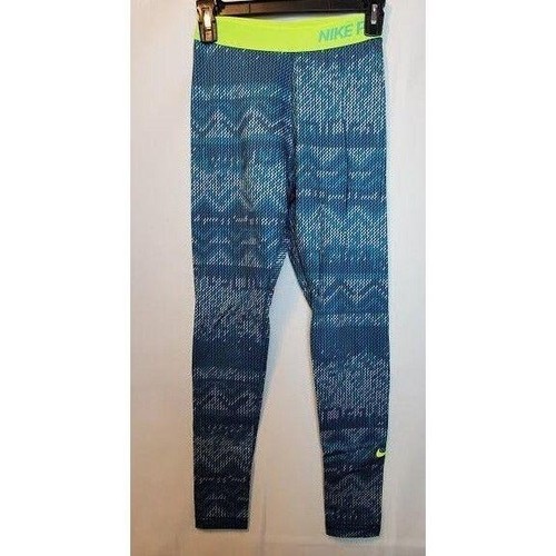 Nike Pro Dri-Fit Teal Pattern Leggings 