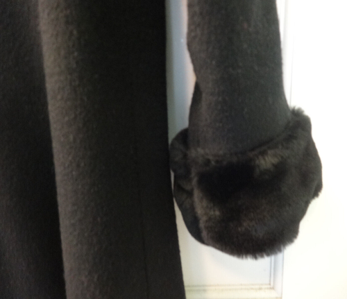 ROTHSCHILD WOOL DRESS COAT GIRLS SZ 16 BLACK LINED FAUX FUR COLLAR SLEEVE - Picture 8 of 14