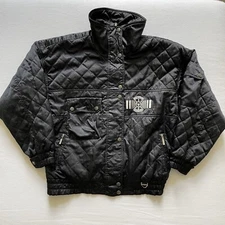 Vintage Tyrolia Ski Jacket Womens 18 Black Quilted By Head 80s RARE