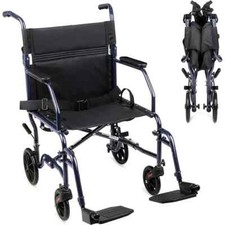 Carex Steel Transport Wheelchair with 19" Seat