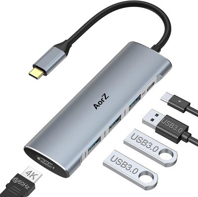 USB C Hub USB C Dongle 4K60Hz Adapter 5 IN 1 USB C Hub Multiport HDMI Adapter