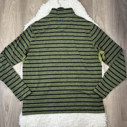 Robert Graham quarter zip stretch shirt Size XXL Green Striped Long Sleeve - Picture 6 of 6