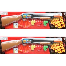 SET OF 2 - Soft Throw Dart Rifle Shotgun Toy, Pump Action, Kid Hunter Game