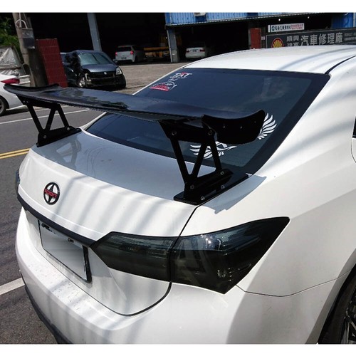 Matte Black For Toyota Corolla Altis 11th Rear JS Look Trunk Spoiler with Stand - Picture 2 of 8