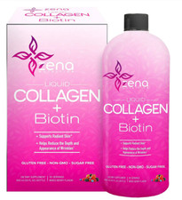 Zena Liquid Collagen  Biotin, 30 Fluid Ounce, 02/2026 Free Shipping