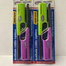 KingsFord Utility Lighter 4 Pack Adjustable Refillable 9 Inch Butane