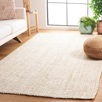 Handmade Ivory Jute Area Rug 5' X 8' - Perfect for High Traffic Spaces