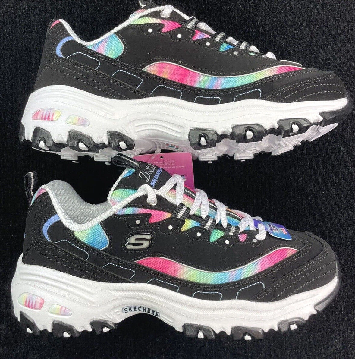 Skechers / D'Lites / DREAMY SKY / Air Cooled Memory Foam / BLACK MULTI / Reg $85