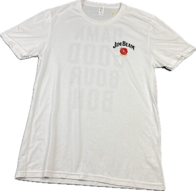 Jim Bean white T-shirt size large double sided logo bourbon