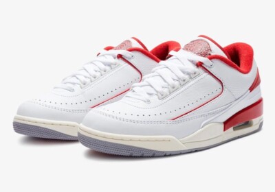 NEW Men's Size 9.5 Air Jordan 2/3 White Varsity Red Sneakers FD0383 161 2 AJ2