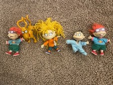 5 MUÑECAS RUGRATS 1997 Mattel Chucky Angelica Spike Dil 4,5" ropa de cuerpo suave de colección