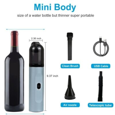 Powerful HandHeld Car Vacuum Cleaner Portable Strong Suction 90W 15000PA-Blue