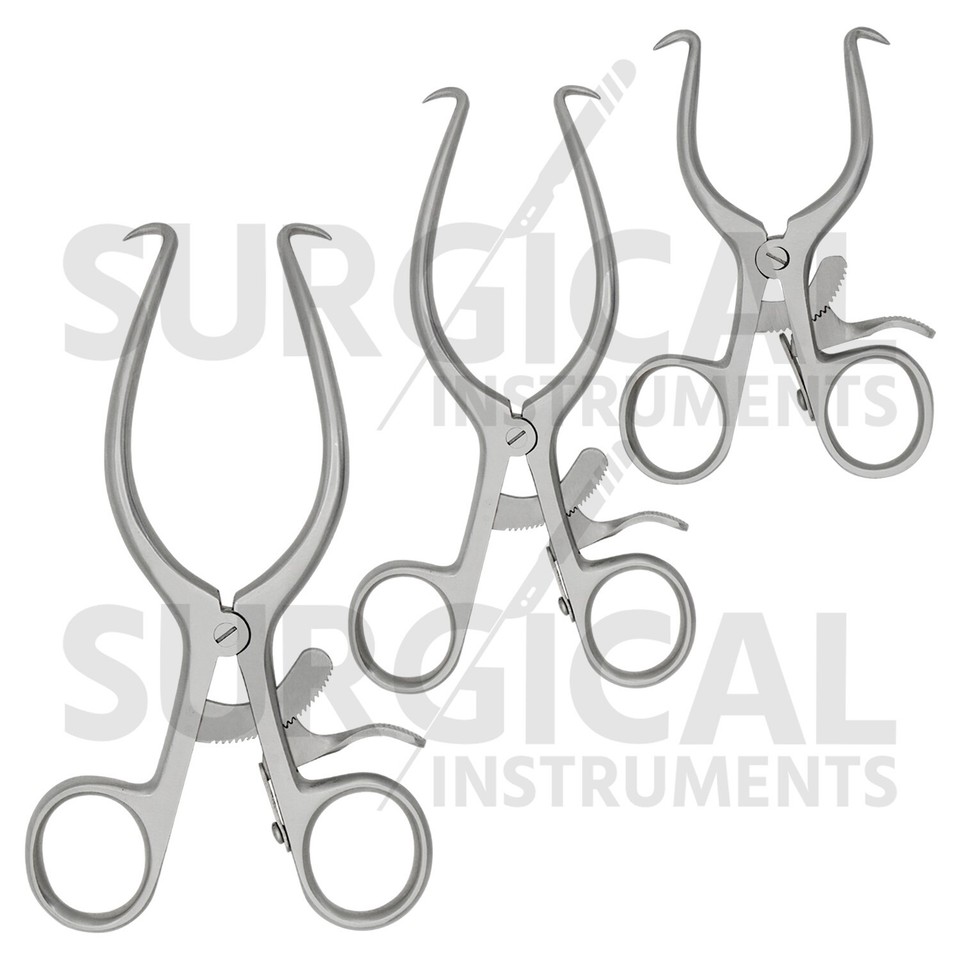 Lot De 3 écarteurs Chirurgicaux Gelpi - Tailles 3.5, 5.5 Et 7 Cm, Acier Inoxydable Qualité Vétérinaire