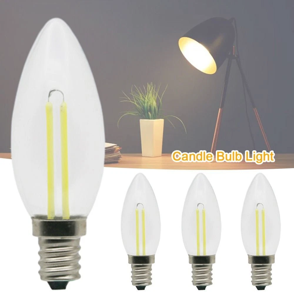 E12 E14 Crystal Light Bulb Warm White Candle Bulb Light Home Decoration
