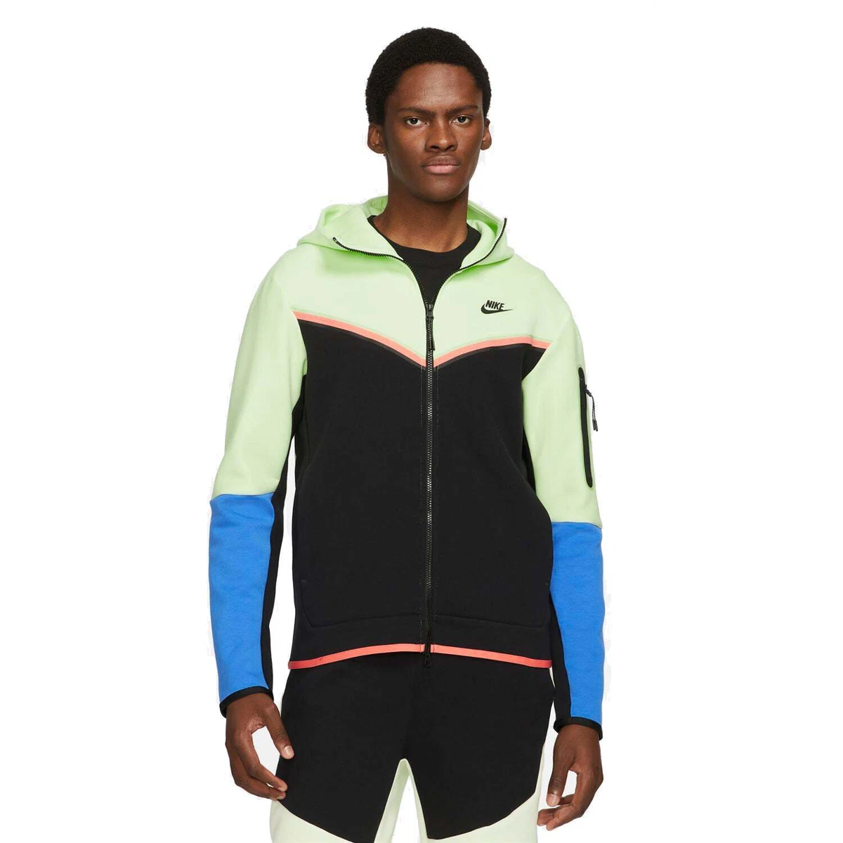 Nike Tech Fleece Hoodie Zip Lime Ice Signal Blue CU4489-303 | eBay