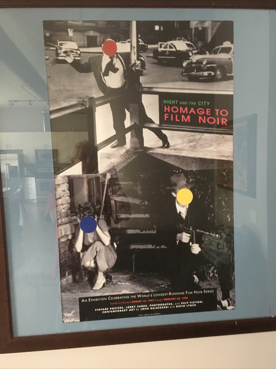 JOHN BALDESSARI RARE Offset Poster Film Noir Homage Night and the